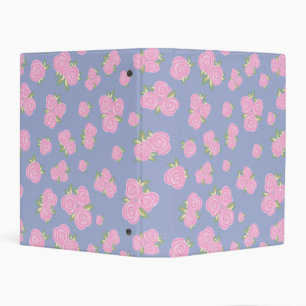 Vintage roses floral pattern mini binder