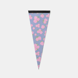 Vintage roses floral pattern pennant flag