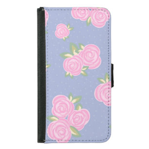 Vintage roses floral pattern samsung galaxy s5 wallet case