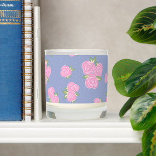 Vintage roses floral pattern scented candle