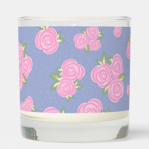 Vintage roses floral pattern scented candle