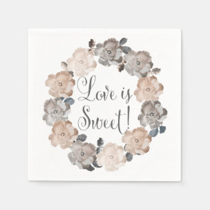 Vintage Roses Floral Wreath Wedding Suite Napkins