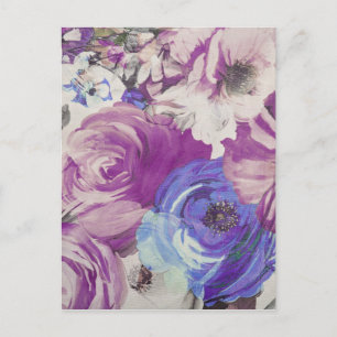 Vintage Roses Flowers Pattern Illustration Postcard