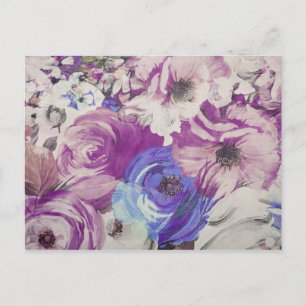 Vintage Roses Flowers Pattern Illustration Postcard
