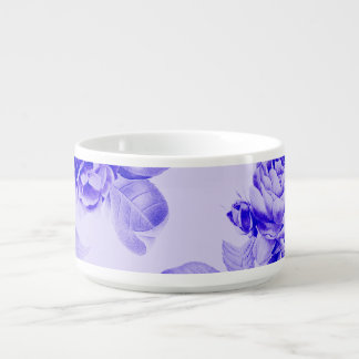 Vintage Roses Flowers Purple Blue Classic Design Bowl