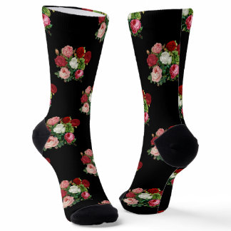 Vintage Roses Flowers  Socks