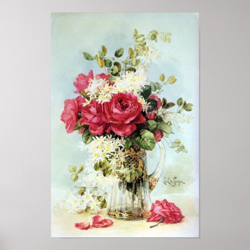 Vintage Roses Fresh from the Garden Poster