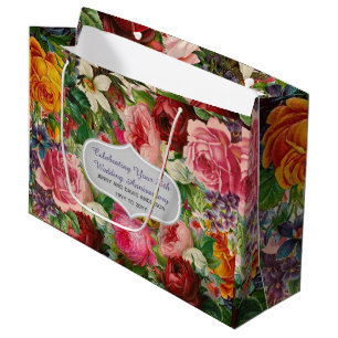 Vintage Roses Gift Bag Personalized EDIT TEXT