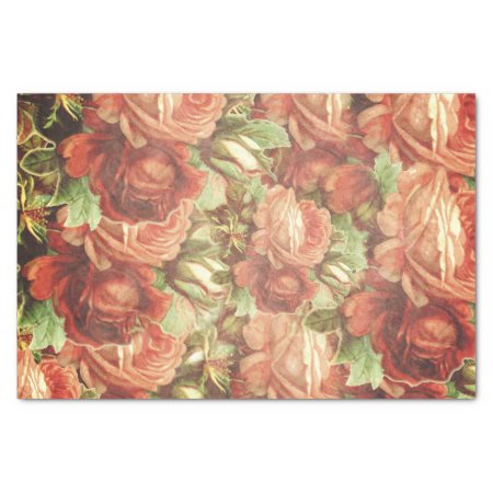 Vintage Roses Grunge Tissue Paper