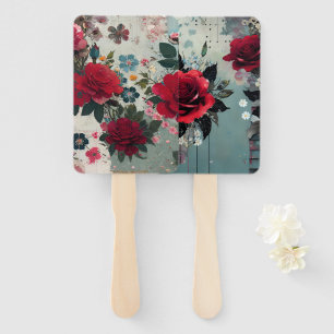 Vintage Roses Hand Fan