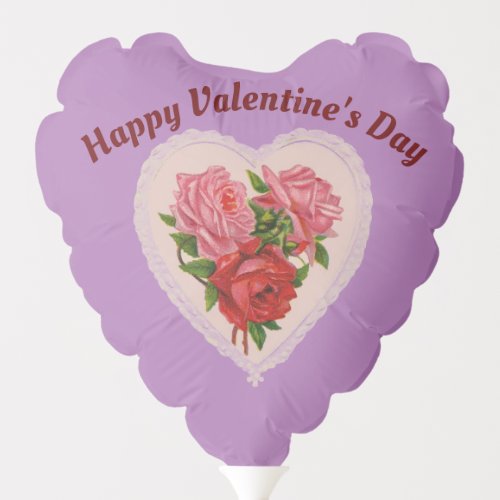 Vintage Roses Heart Shaped Balloon