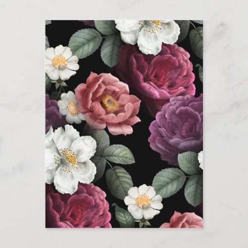 Vintage Roses Illustration Art Postcard