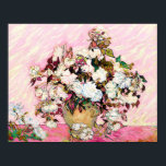 Vintage Roses in a vase, Van Gogh Poster<br><div class="desc">Vincent Van Gogh still life painting,  vintage Roses in a vase post-impressionism</div>