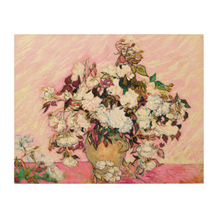 Vintage Roses in a vase, Van Gogh  Wood Wall Art
