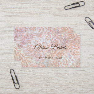 Vintage roses in cream  - floral, custom     business card