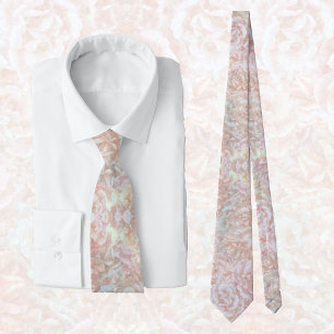 Vintage roses in cream - floral pattern neck tie