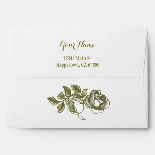 Vintage Roses in White and Golds Custom Envelopes