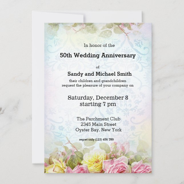 Vintage Roses Invitation (Front)