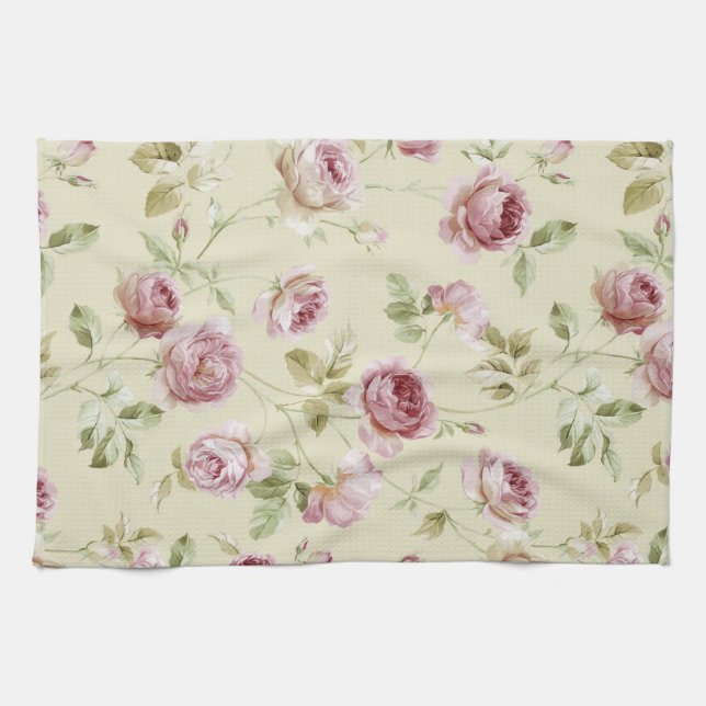 Vintage roses kitchen towel (Horizontal)