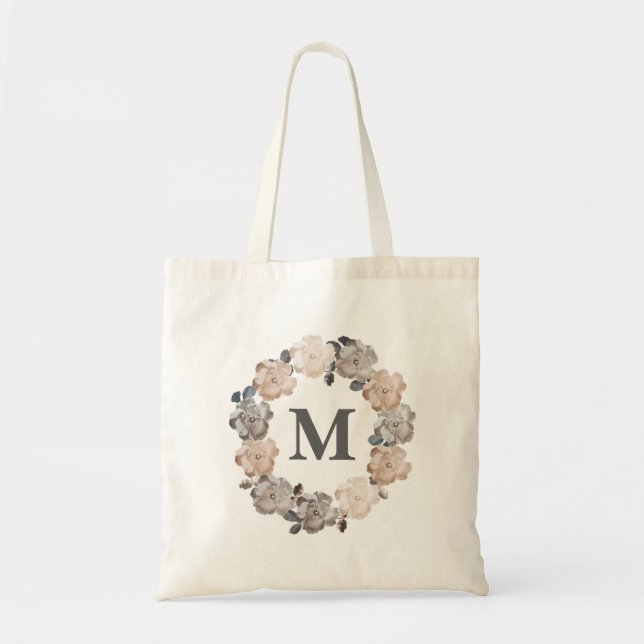 Vintage Roses Monogram Canvas Bag (Front)