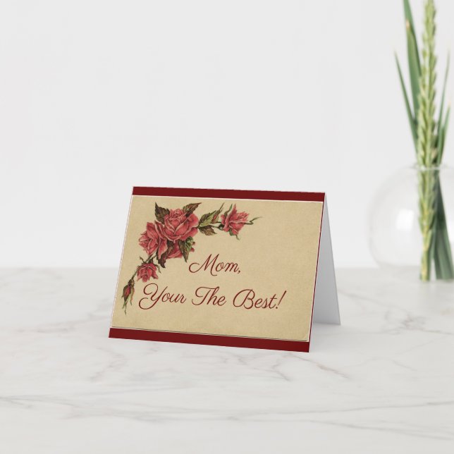 Vintage Roses Mother's Day Card (Front)