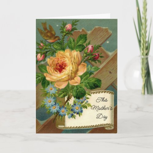 Vintage Roses Mothers Day Greeting Card