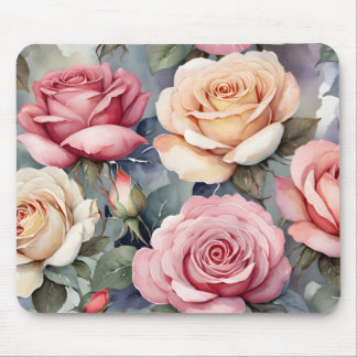 Vintage roses mouse pad