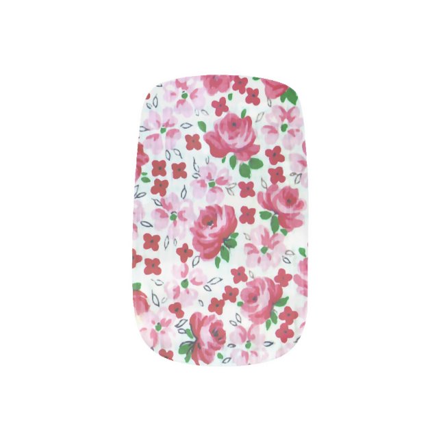 Vintage Roses Nail Art (Left Thumb)