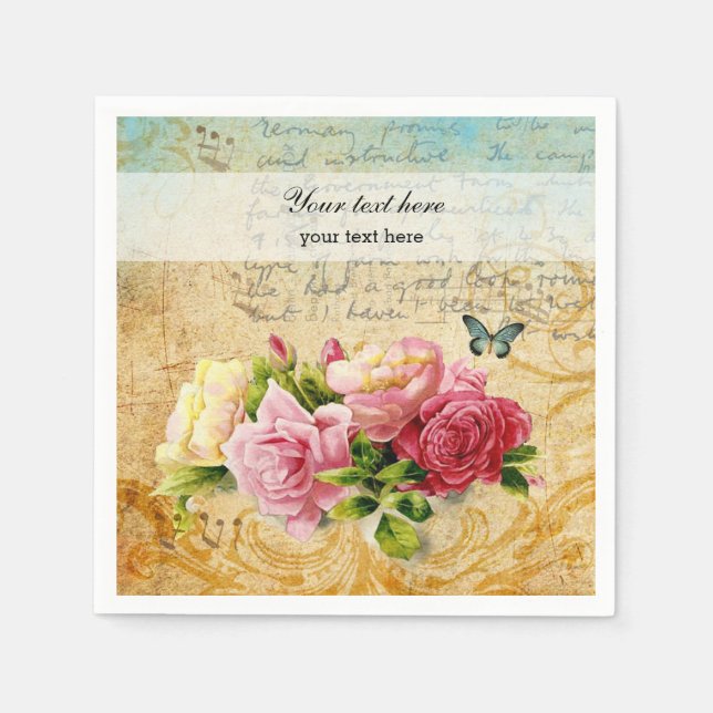 Vintage Roses Napkins (Front)