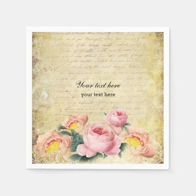 Vintage Roses Napkins (Front)