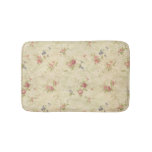 Vintage Roses Old Distressed Fabric Pattern Bathroom Mat at Zazzle