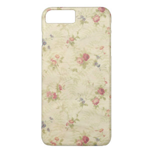 Vintage Roses old distressed fabric pattern iPhone 8 Plus/7 Plus Case