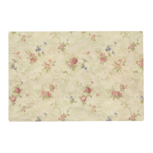 Vintage Roses old distressed fabric pattern Placemat