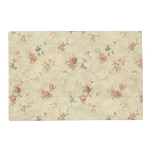 Vintage Roses old distressed fabric pattern Placemat