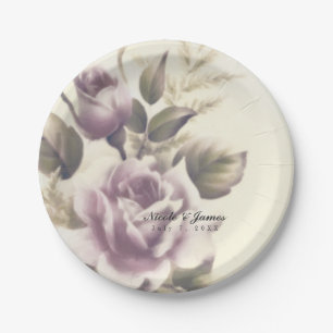 Vintage Roses Old Glamour Custom Elegant Party Paper Plates