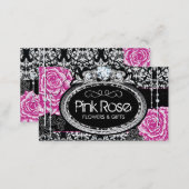 Vintage Roses on Damask Business Cards (Front/Back)