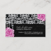 Vintage Roses on Damask Business Cards (Back)