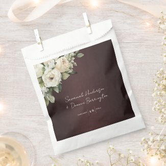 Vintage Roses on Elegant Burgundy Wedding