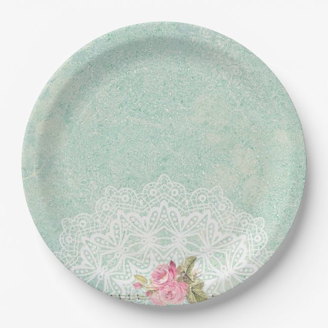 Vintage Roses Paper Plates (Front)