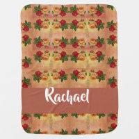 Vintage roses pattern baby blanket