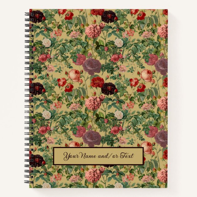 Vintage Roses Pattern Notebook (Front)