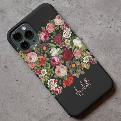 Vintage Roses Personalized iPhone 15 Case