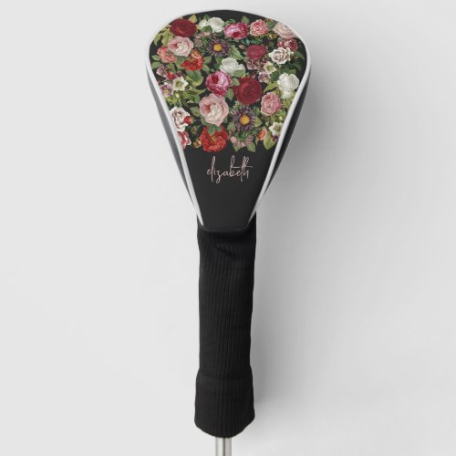 Vintage Roses Personalized Golf Head Cover