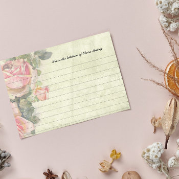Vintage Roses Personalized Recipe Cards by RiverJude at Zazzle