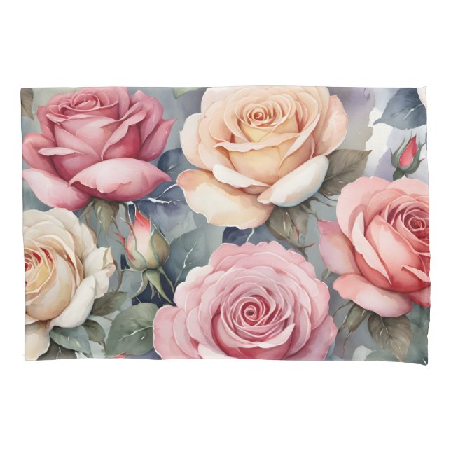 Vintage roses pillow case (Front)