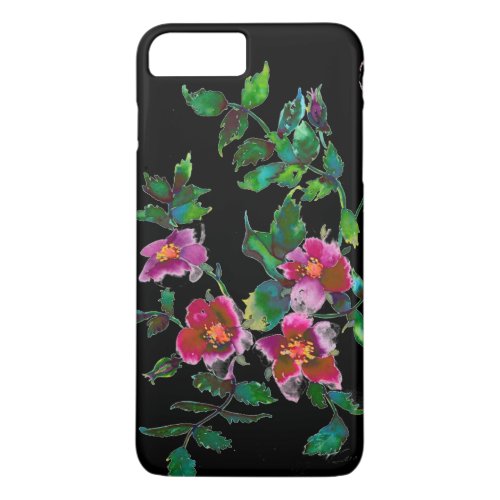 Vintage roses pink red watercolor painting _ iPhone 8 plus7 plus case