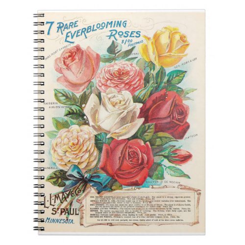 Vintage Roses Retro Advertisement Notebook