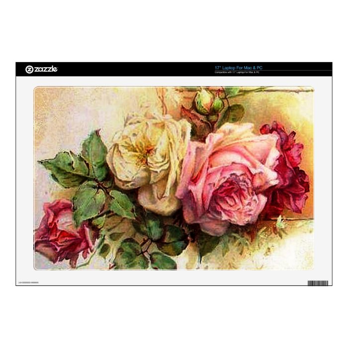 Vintage Roses Rose Bouquet Skin Skins For Laptops
