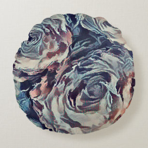 Vintage roses round pillow