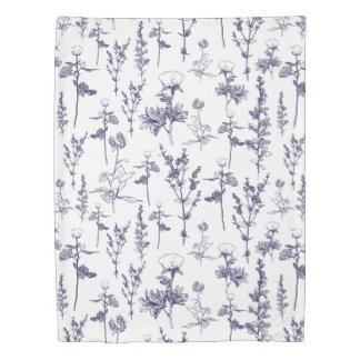 Vintage roses rustic floral botanical pattern duvet cover